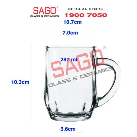  PG307 - Ly Thủy Tinh Prim Vista Beer Mug 275ml | Nhập Khẩu Thái Lan 