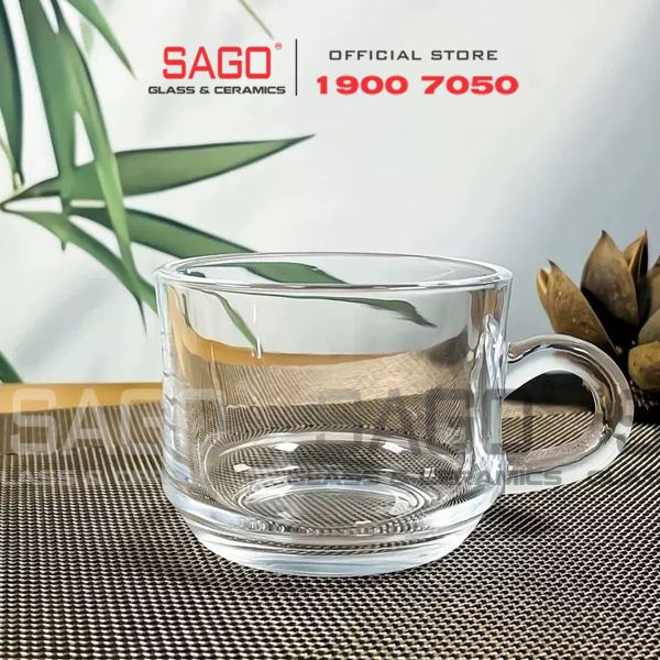  LG-311807.755 - Bộ Tách Thủy Tinh Lucky Stack Tea Cup Glass 202ml | Nhập Khẩu Thái Lan 
