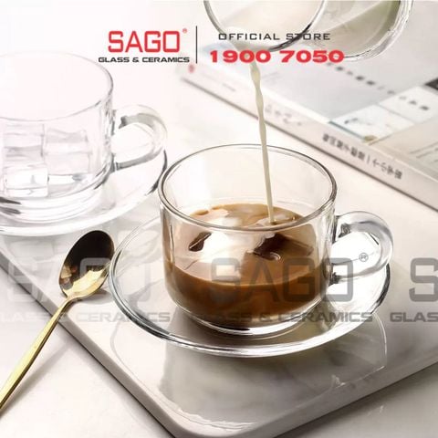  LG-311807.755 - Bộ Tách Thủy Tinh Lucky Stack Tea Cup Glass 202ml | Nhập Khẩu Thái Lan 