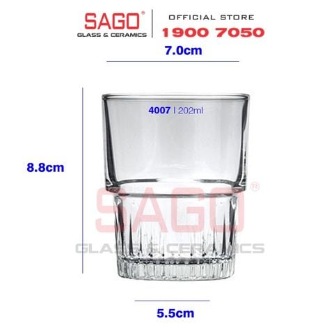  LG-104007(40) - Ly Thủy Tinh Lucky Stackable Rock 202ml | Nhập Khẩu Thái Lan 