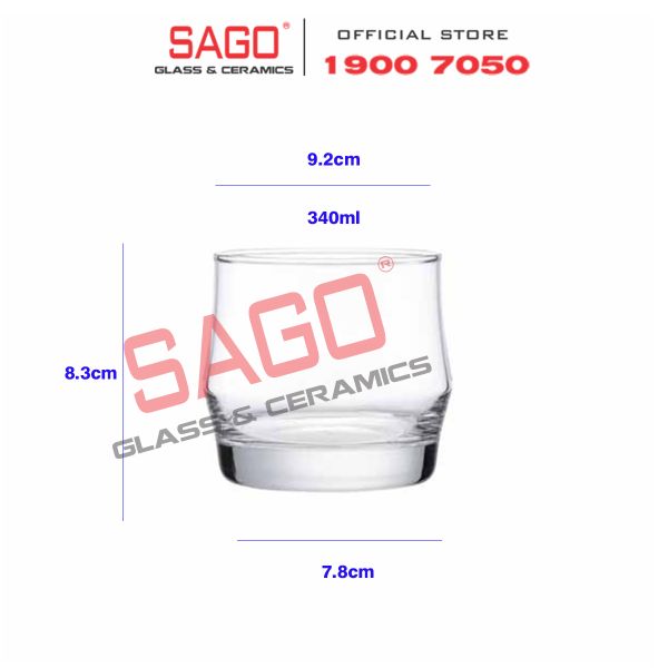  Ocean B17012- Ly Thủy Tinh Ocean Scirocco Rock 340ml | Nhập Khẩu Thái Lan 