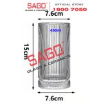  INS 814T - Ly Thủy Tinh Sọc INS Stripes Mark Hight Ball Glass 450ml | Thủy Tinh Cao Cấp 