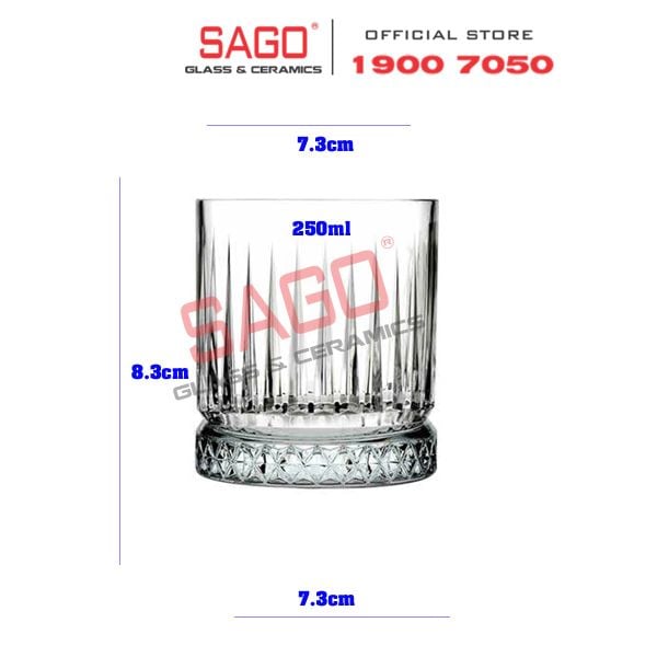  INS 5408H -  Ly Thủy Tinh INS Elysia Rock Glass 250ml | Thủy Tinh Cao Cấp 