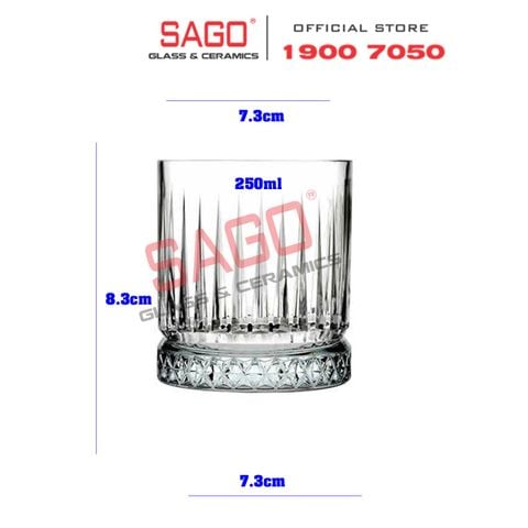  INS 5408H -  Ly Thủy Tinh INS Elysia Rock Glass 250ml | Thủy Tinh Cao Cấp 