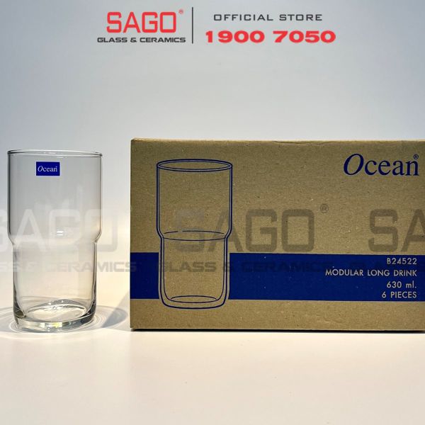  Ocean B24522 - Ly Thủy tinh Ocean Modular Long Drink 630ml | Nhập Khẩu Thái Lan 