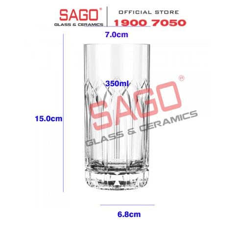  Ocean P03664 - Ly Thủy tinh Ocean Traze PST Hi Ball 350ml | Nhập Khẩu Thái Lan 