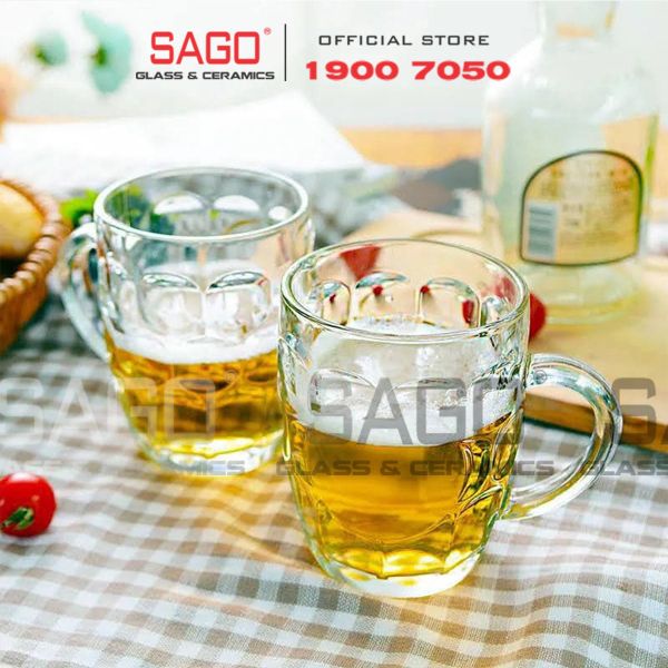  PG217 - Ly Thủy Tinh Prim Cosmo Beer Mug 290ml | Nhập Khẩu Thái Lan 
