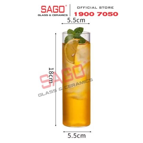  VIR H180 - Ly Thủy Tinh Virote Borosilicate Fine Rim Cooler 390ml | Thủy Tinh Cao Cấp 