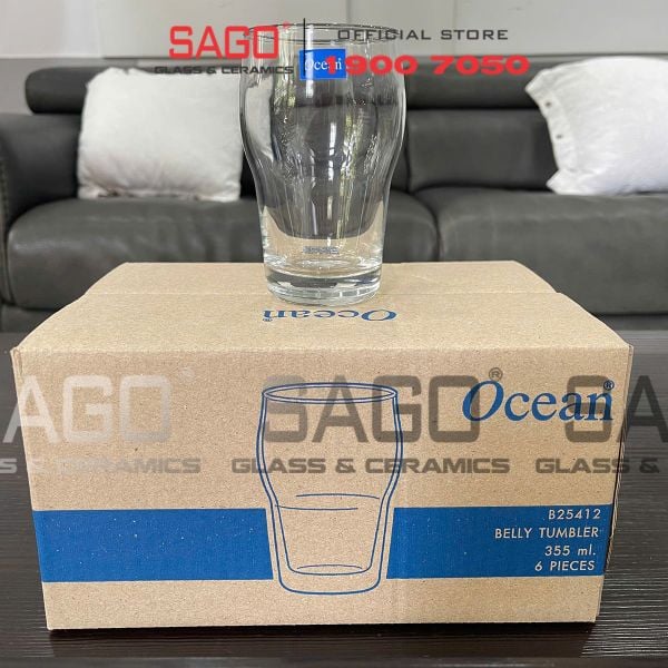  Ocean B25412 - Ly Thủy Tinh Ocean Belly Tumbler Glass 355ml | Nhập Khẩu Thái Lan 