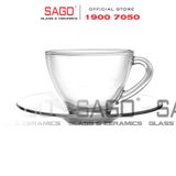  Ocean ( P00671+ P00640 ) - Bộ Tách Thủy Tinh Ocean Cosmo Tea Cup 230ml ( Đĩa + Tách ) | Nhập Khẩu Thái Lan 