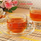  Ocean ( P00340+ P00271 ) - Bộ Tách Thủy Tinh Ocean Stack Tea Cup 200ml ( Đĩa + Tách ) | Nhập Khẩu Thái Lan 