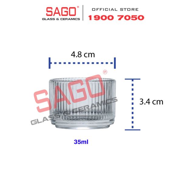  LG-576905(769) - Cốc Nến Thủy Tinh Lucky Aroma T.Light Holder 35ml | Nhập Khẩu Thái Lan 
