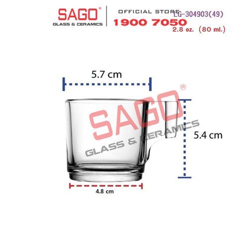  LG-304903.754 - Bộ Tách Thủy Tinh Lucky Glassic Cup 82ml | Nhập Khẩu Thái Lan 