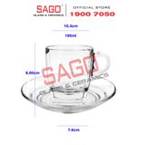  Ocean P02441 - Ly Thủy Tinh Ocean Caffe Cappuccino 195ml | Nhập Khẩu Thái Lan 