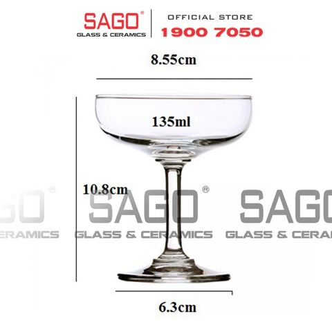  Ocean 1501S05 - Ly Thủy Tinh Ocean Classic Saucer Champagne 135ml | Nhập Khẩu Thái Lan 