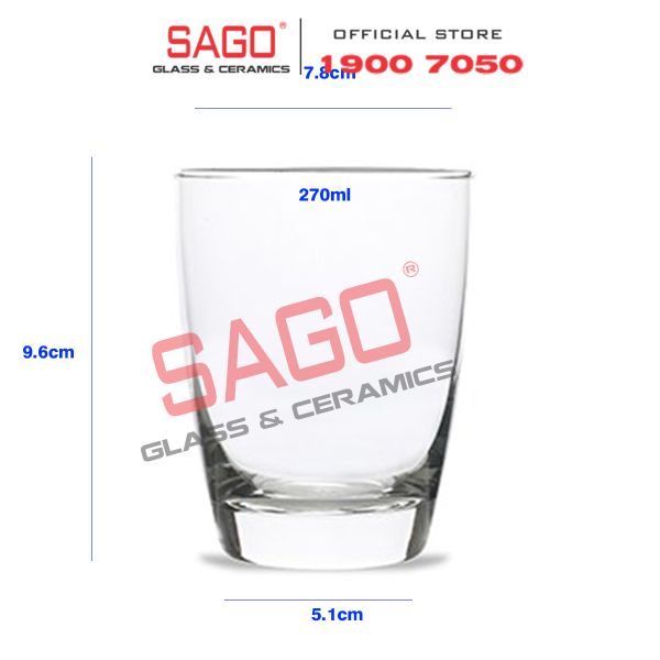  Ocean B12009 - Ly thủy Tinh Ocean Tiara Rock 270ml | Nhập Khẩu Thái Lan 