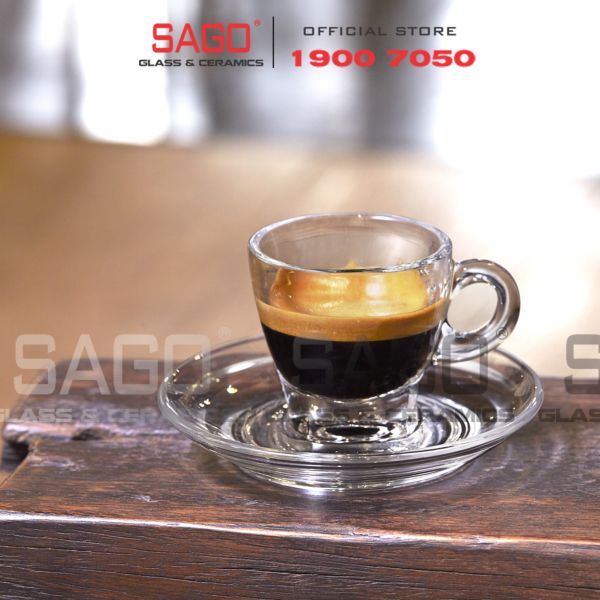  Ocean P02442 - Ly Thủy Tinh Ocean Caffe Espresso 70ml | Nhập Khẩu Thái Lan 
