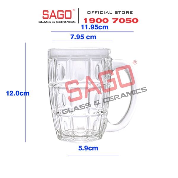  PG316 - Ly Thủy Tinh Prim Heritage Beer Mug 410ml | Nhập Khẩu Thái Lan 