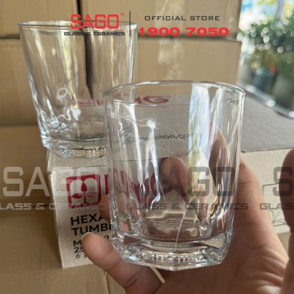  IMG MT18-9 - Ly Thủy Tinh IMG Hexagon Tumbler 260ml | Thủy tinh nhập khẩu Indonesia 