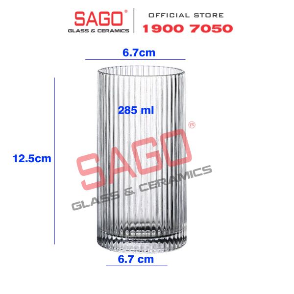  Ocean B24610 - Ly Thủy tinh Ocean Pulse Hi Ball Glass 285ml | Nhập Khẩu Thái Lan 