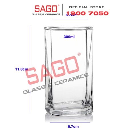  Ocean B02310 - Ly Thủy Tinh Ocean Pyramid Rock 300ml | Nhập Khẩu Thái Lan 