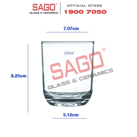  PG328 - Ly Thủy Tinh Prim Brio Tumbler 225ml | Nhập Khẩu Thái Lan 