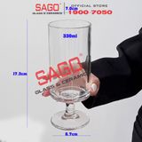  INS JX-3092PG - Ly Thủy Tinh INS có Chân Cooktail Tumber Glass 330ml | Thủy Tinh Cao Cấp 