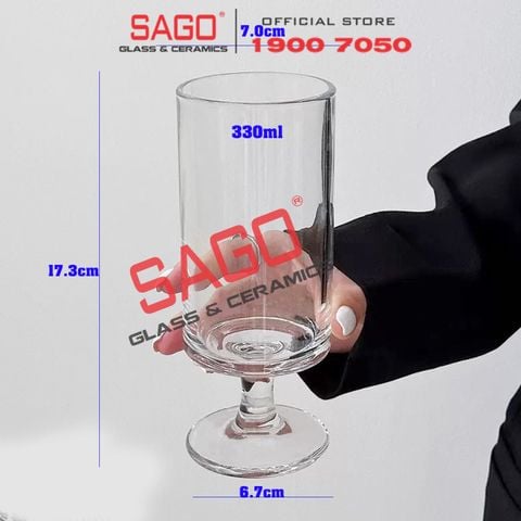  Ly Thủy Tinh INS có Chân Cooktail Tumber Glass 330ml | Thủy Tinh Cao Cấp 