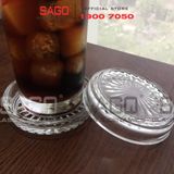  LG-755303(753) - Dĩa Lót Thủy Tinh Lucky Diamond Coaster 8.4cm | Nhập Khẩu Thái Lan 