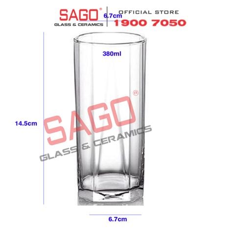  Ocean B02313 - Ly Thủy Tinh Ocean Pyramid Long Drink 380ml | Nhập Khẩu Thái Lan 