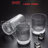  INS 814T - Ly Thủy Tinh Sọc INS Stripes Mark Hight Ball Glass 450ml | Thủy Tinh Cao Cấp 