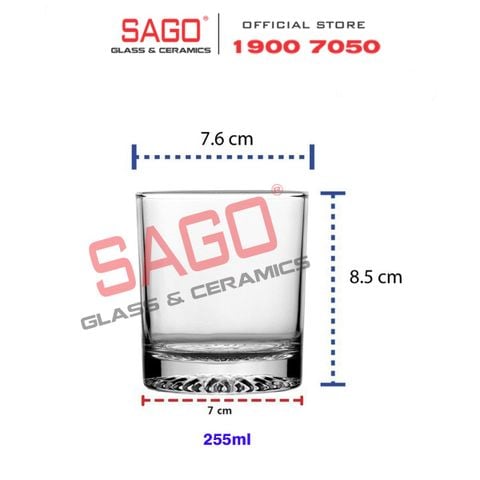  LG-143509 - Ly Thủy Tinh Lucky Diamond Rock Glass 255ml | Nhập Khẩu Thái Lan 