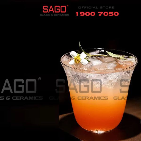  VIR 3038 - Ly Thủy Tinh Virote Borosilicate Flared Mouth Rock Glass 280ml | Thủy Tinh Cao Cấp 