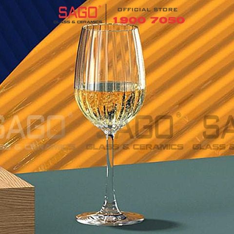  Ocean 1035W12 - Ly Thủy Tinh Ocean Madison Stripe White Wine 350ml | Nhập Khẩu Thái Lan 