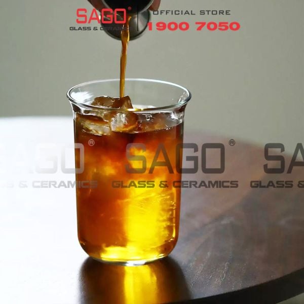  INS LHB9017PG - Ly Thủy Tinh INS Flared Tube Hight Ball Glass 497ml | Thủy Tinh Cao Cấp 