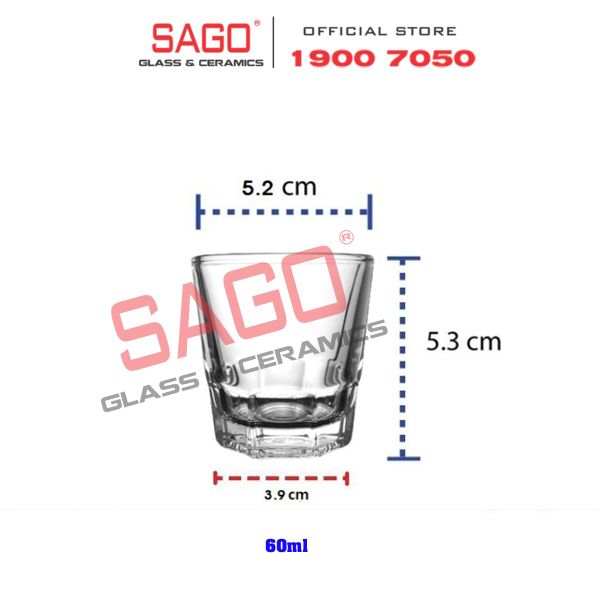  LG-441002 - Ly Thủy Tinh Lucky Sokuu Shot Glass 60ml | Nhập Khẩu Thái Lan 