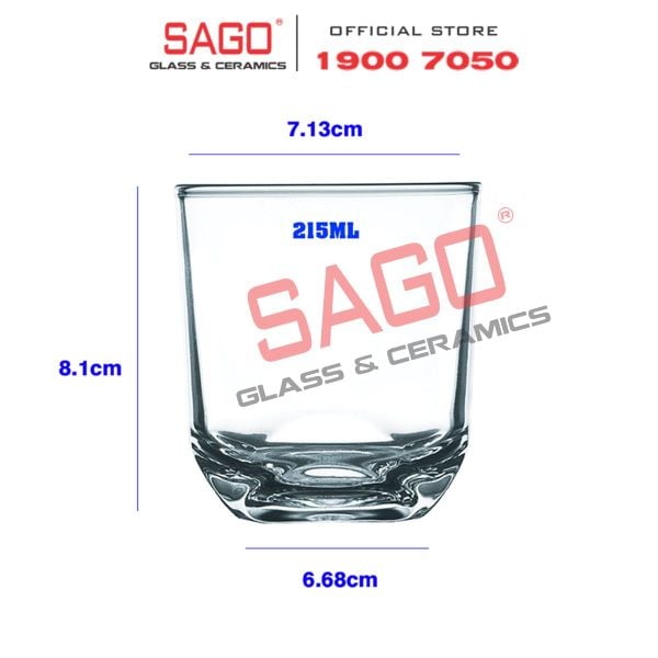  PG359 - Ly Thủy Tinh Prim Brio CB Tumbler 215ml | Nhập Khẩu Thái Lan 