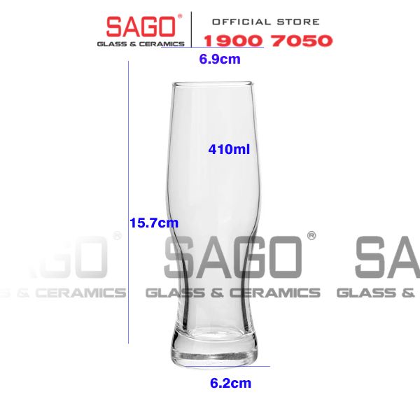  Ocean B25414 - Ly Thủy Tinh Ocean Belly Pilsner Glass 410ml | Nhập Khẩu Thái Lan 