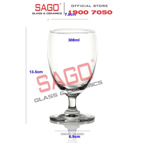  Ocean 1500G11 - Ly Thủy Tinh Ocean Classic Goblet 308ml | Nhập Khẩu Thái Lan 
