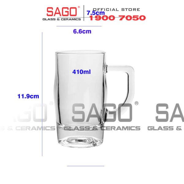  Ocean P04340 - Ly Thủy Tinh Ocean Belly Mug Glass 365ml | Nhập Khẩu Thái Lan 