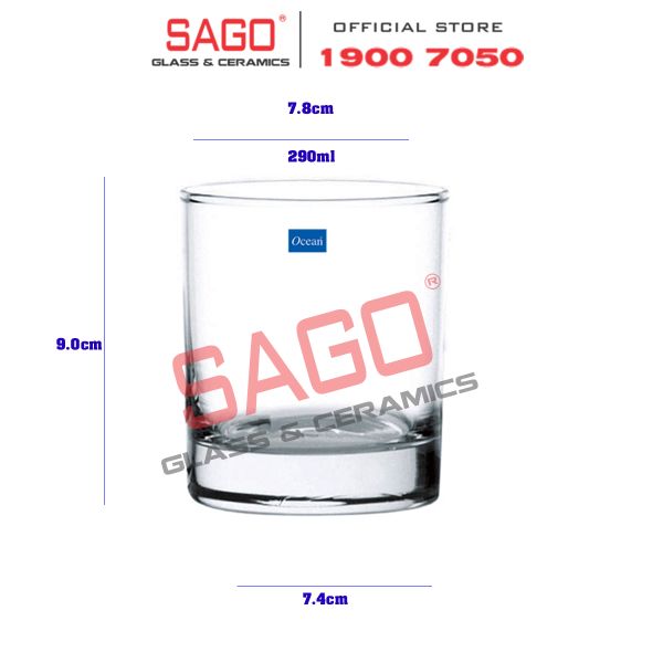  Ocean B00411 - Ly Thủy Tinh Ocean Sanmarino 290ml | Nhập Khẩu Thái Lan 
