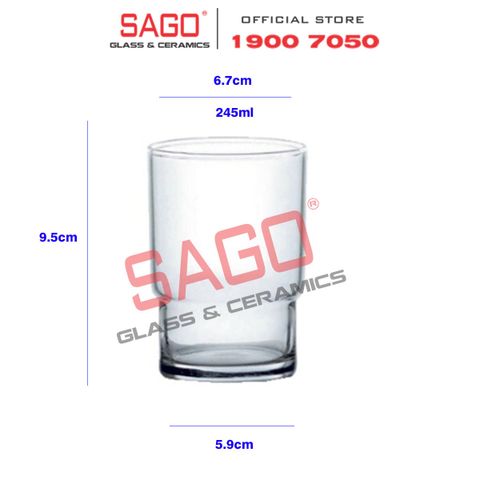  Ocean B00109 - Ly Thủy Tinh Ocean Stack 245ml | Nhập Khẩu Thái Lan 