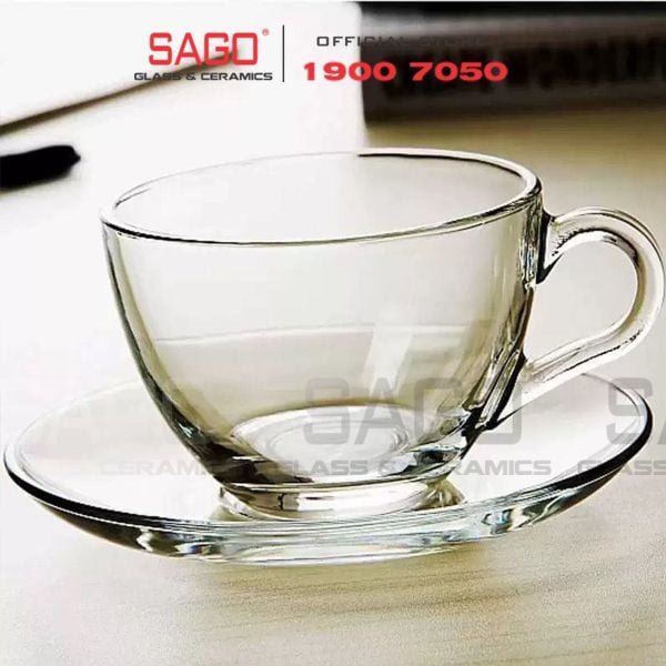  PG310.325 - Bộ Tách Thủy Tinh Prim Earl's Cup 220ml | Nhập Khẩu Thái Lan 
