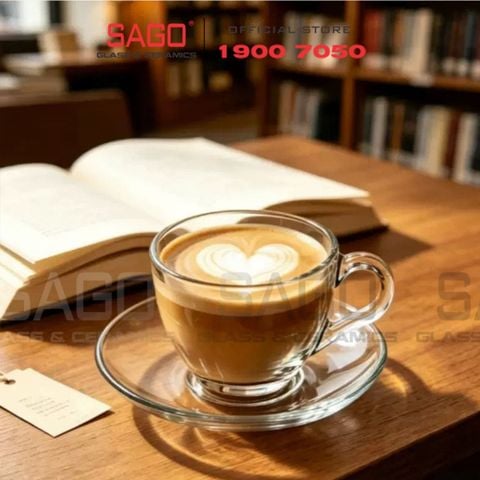  PG310.325 - Bộ Tách Thủy Tinh Prim Earl's Cup 220ml | Nhập Khẩu Thái Lan 