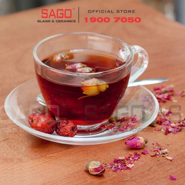  PG310.325 - Bộ Tách Thủy Tinh Prim Earl's Cup 220ml | Nhập Khẩu Thái Lan 