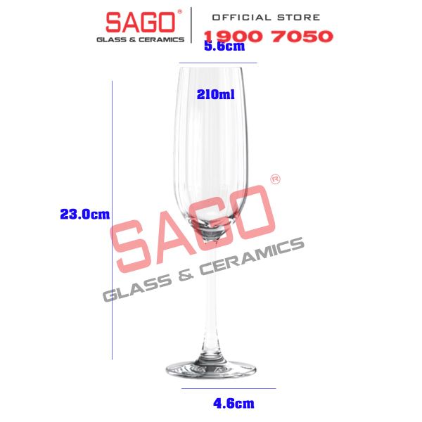  Ocean 1035F07 - Ly Thủy Tinh Ocean Madison Stripe Flute Champagne 210ml | Nhập Khẩu Thái Lan 