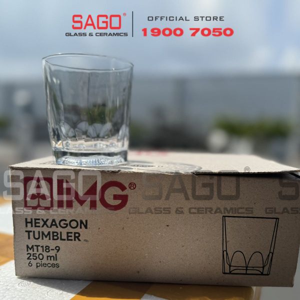  IMG MT18-9 - Ly Thủy Tinh IMG Hexagon Tumbler 260ml | Thủy tinh nhập khẩu Indonesia 