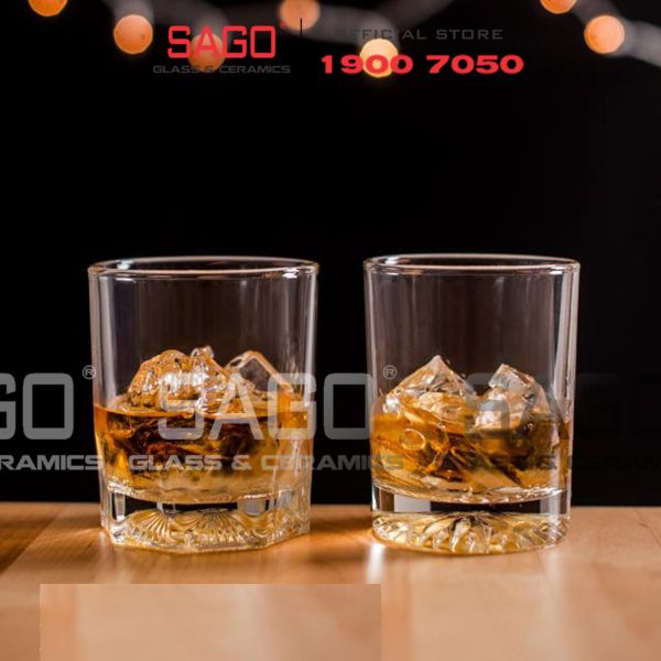  LG-143509 - Ly Thủy Tinh Lucky Diamond Rock Glass 255ml | Nhập Khẩu Thái Lan 
