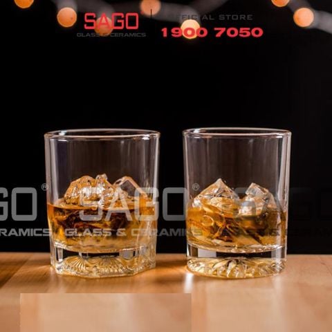  LG-143509 - Ly Thủy Tinh Lucky Diamond Rock Glass 255ml | Nhập Khẩu Thái Lan 