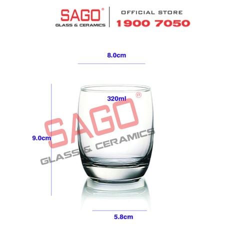  Ocean C13011 - Ly Thủy Tinh Ocean Iris Rock Glass 320ml | Nhập Khẩu Thái Lan 